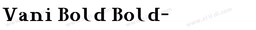 Vani Bold Bold字体转换